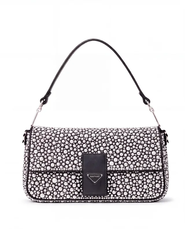 Baguette strass Naf Naf, PU et strass